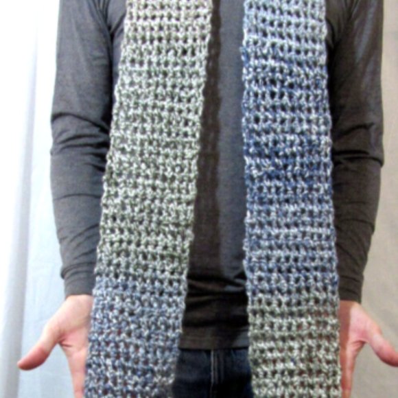 Ginormous Scarf Extra Long 180x5 Chunky Wrap Muffler Handmade Crochet Knit NWT - Picture 4 of 12